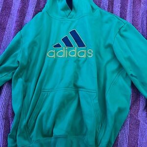 Bright green with yellow lettering adidas sweatshirt